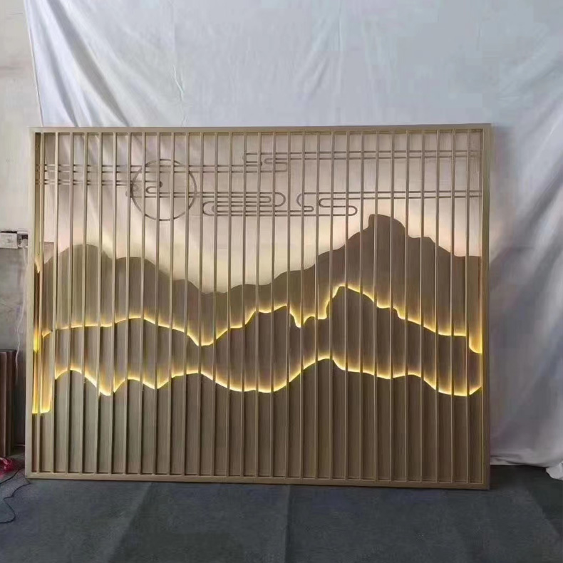 山水画铝屏风
