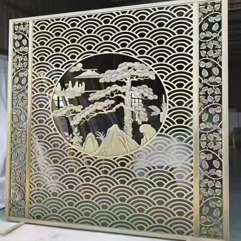 浮雕铝单板屏风