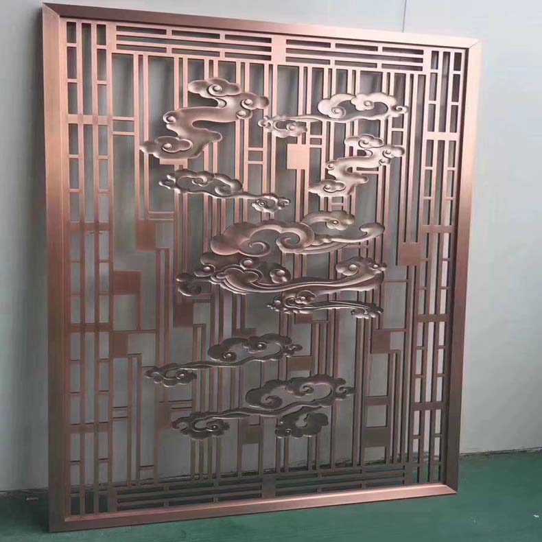 古铜色雕刻铝窗花